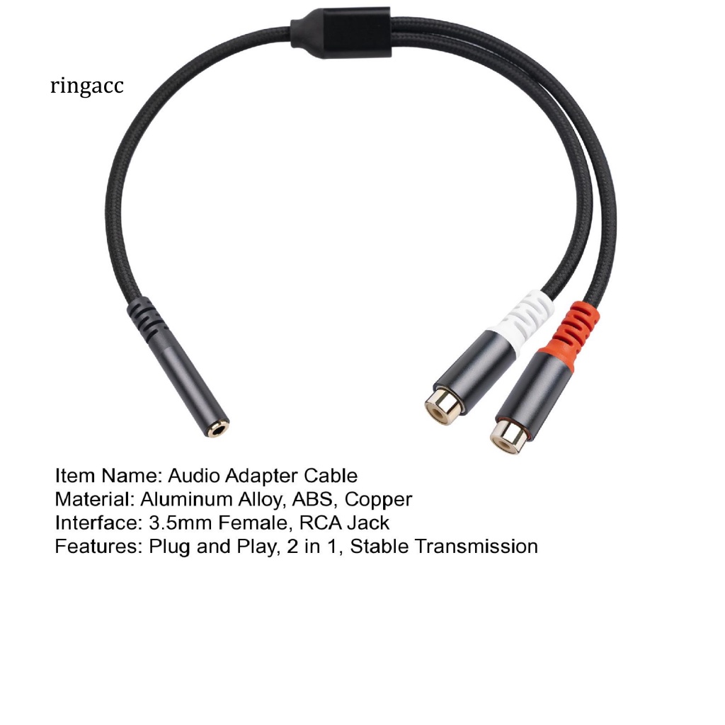 Cáp Chuyển Đổi Âm Thanh 2 Trong 1 Giắc Cắm 3.5mm Sang 2 Kênh RCA Chuyên Dụng