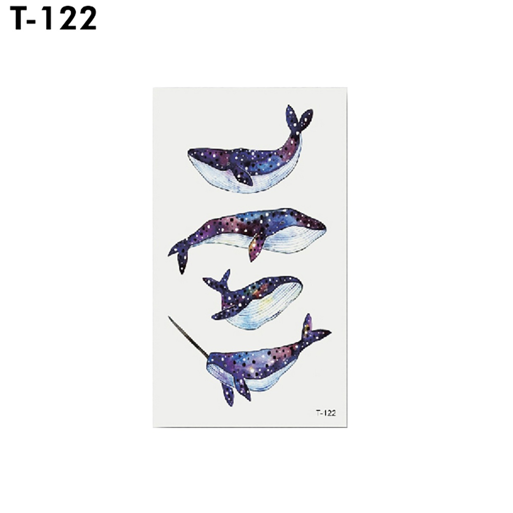 1 Tờ Hình Xăm Dán Tạm Thời Hình Hoa Mận / Cá Voi / Bóng Đèn Chống Thấm Nước