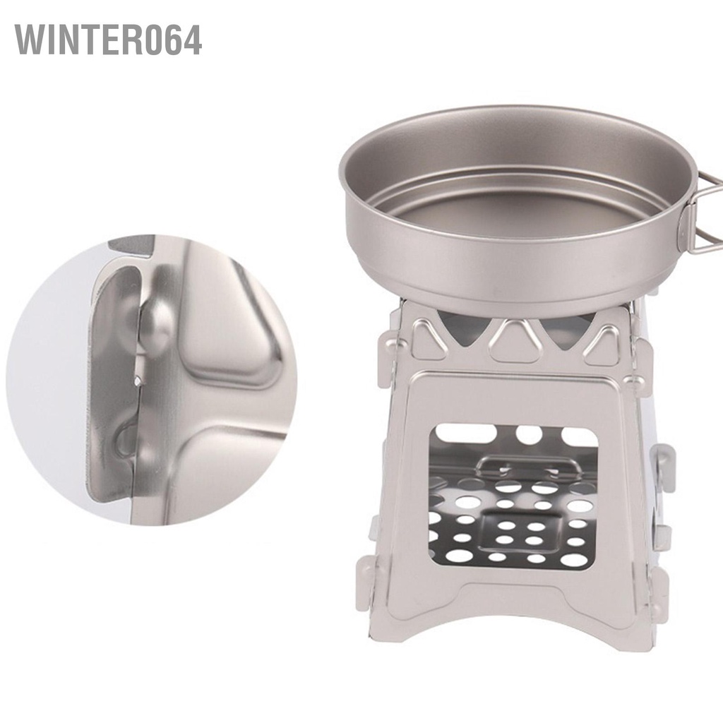 Winter064 Bếp Cắm Trại Thép Không Gỉ 304 Gấp Trang Bị Sau Lưng Lò Đốt Di Động Nhẹ Bỏ Túi Ngoài Trời