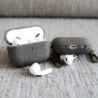  Vỏ tai nghe bằng da họa tiết vải cho Airpods Pro 2  2022  Pro3 4 3rd 2 1 thế hệ Vỏ cứng bảo vệ chống sốc màu trơn 