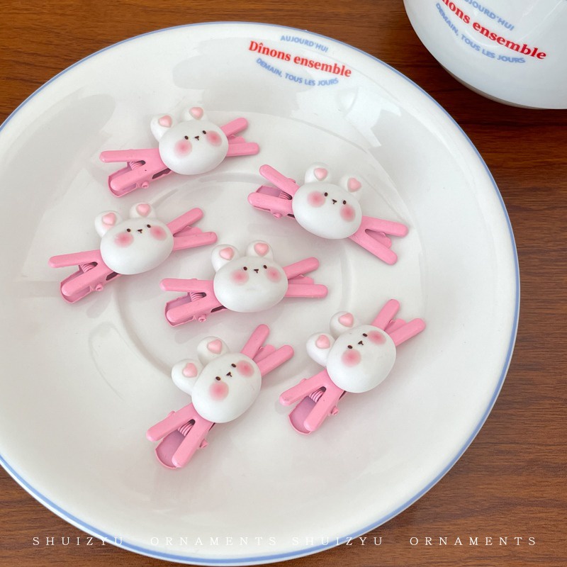 Kẹp Tóc Hình Thỏ Trắng Dễ Thương Phong Cách Hàn Quốc Cho Bé Gái