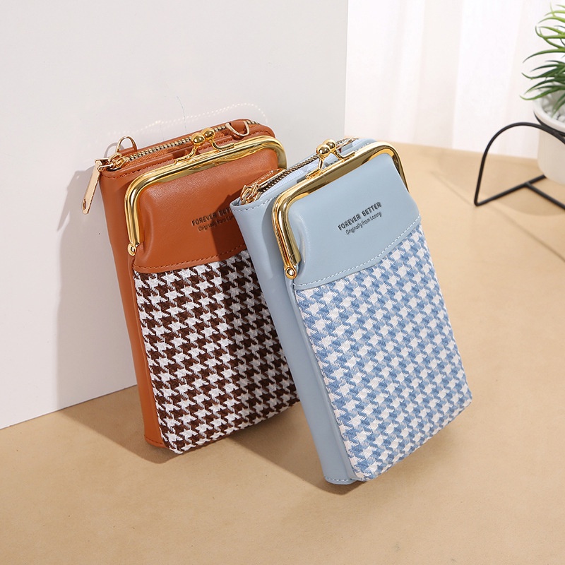 Túi Đựng Điện Thoại Sức Chứa Lớn Có Khóa Kéo Thời Trang Phong Cách Hàn Quốc Mới Cho Nữ