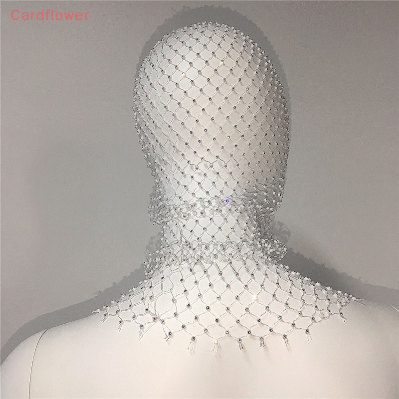 < Cardflower > Khăn Trùm Đầu Co Giãn Đính Kim Cương Giả Lấp Lánh Cho Nữ Đi Tiệc Kỳ Nghỉ Mới