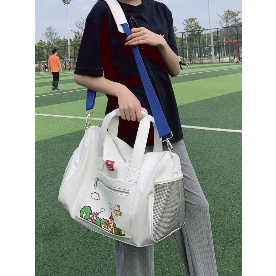 Túi Xách Đeo Vai Cỡ Lớn Họa Tiết Hello Kitty Hoạt Hình Dễ Thương