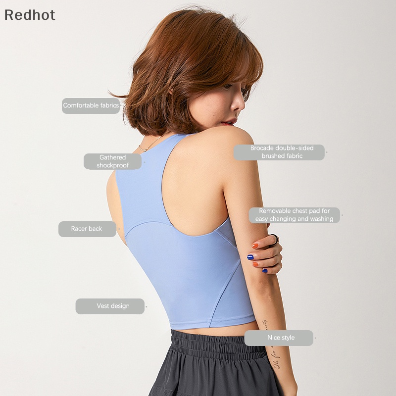 < Redhot > Áo Ngực Thể Thao Cổ Cao Kèm Áo Ngực Thể Thao Tập Yoga Chạy Bộ Cho Nữ