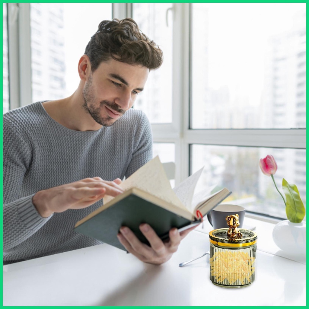 Hộp Đựng Tăm Bông / Bông Ngoáy Tai Bằng Acrylic Trong Suốt Kèm Nắp Đậy Tiện Dụng