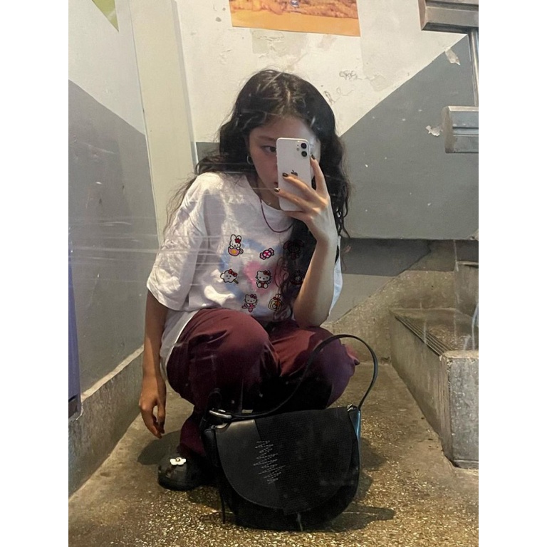 Áo Thun Tay Ngắn Cổ Tròn Dáng Rộng Chất Liệu 100% Cotton In Họa Tiết Hoạt Hình Dễ Thương Thời Trang Mùa Hè Cho Nữ