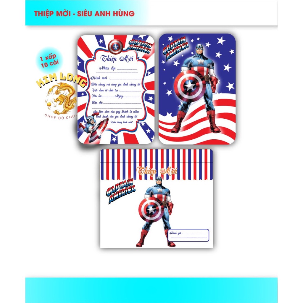 SÉT 10 THIỆP MỜI DỰ TIỆC SINH NHẬT THÔI NÔI ĐẦY THÁNG CHO BÉ HÌNH SIÊU NHÂN CHÓ CỨU HỘ CÔNG CHÚA DOREMON PONY KITTY