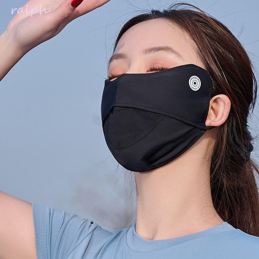 Khẩu Trang Chống Nắng Chống Tia UV Bằng Vải Lưới Và Lụa Lạnh Màu Trơn Thời Trang Mùa Hè Dành Cho Nam