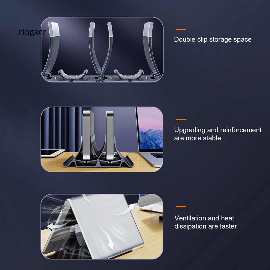 Giá Đỡ Laptop Bằng Silicon Hai Kẹp Chống Trượt Tiết Kiệm Không Gian Đa Năng