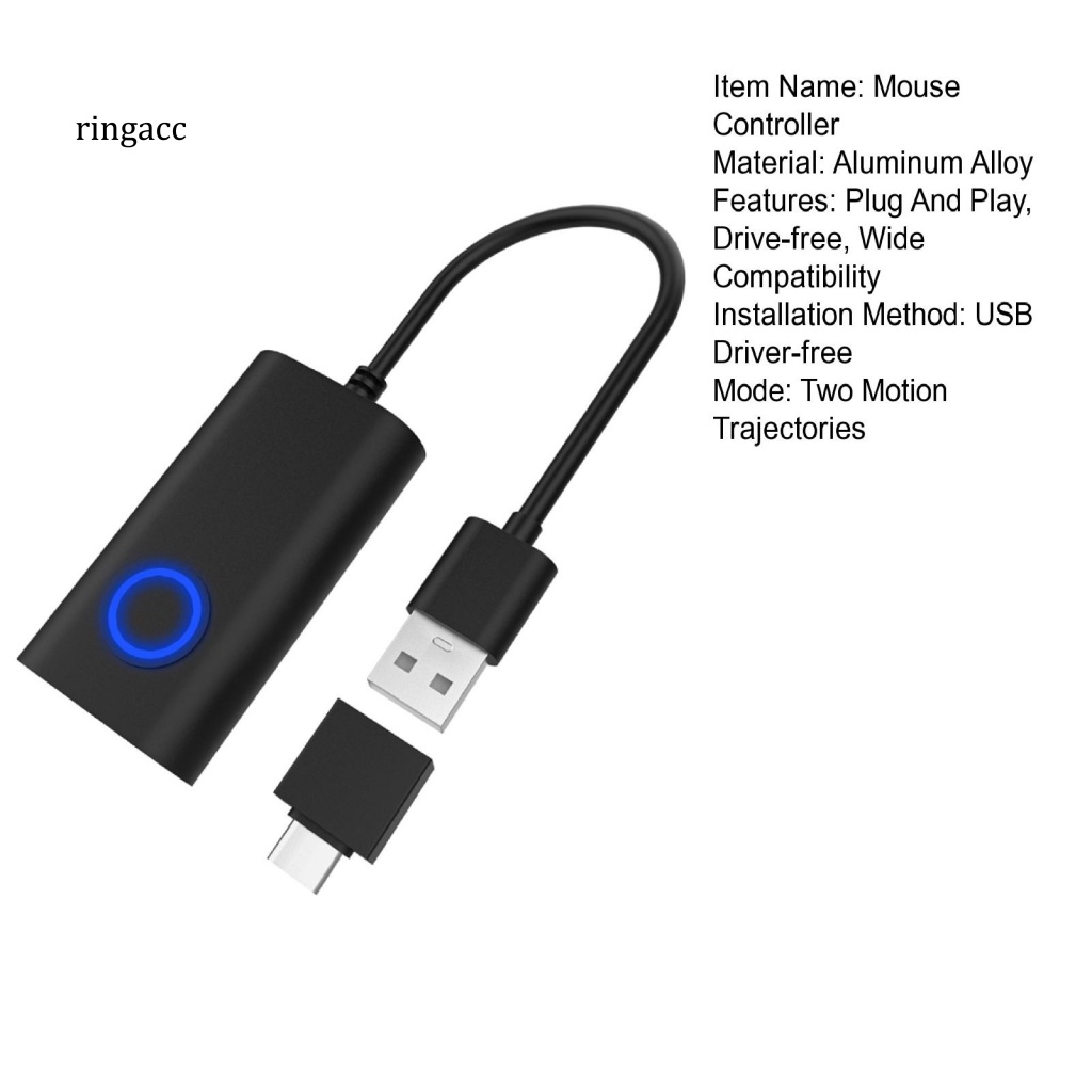 Chuột RGA Kết Cấu Type-C Màu Đen Chống Ngủ Cho Máy Tính 2 Trong 1