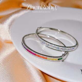 Vòng Đeo Tay Bằng Carbon Kim Cương Zircon Nhiều Màu Có Khóa Cài