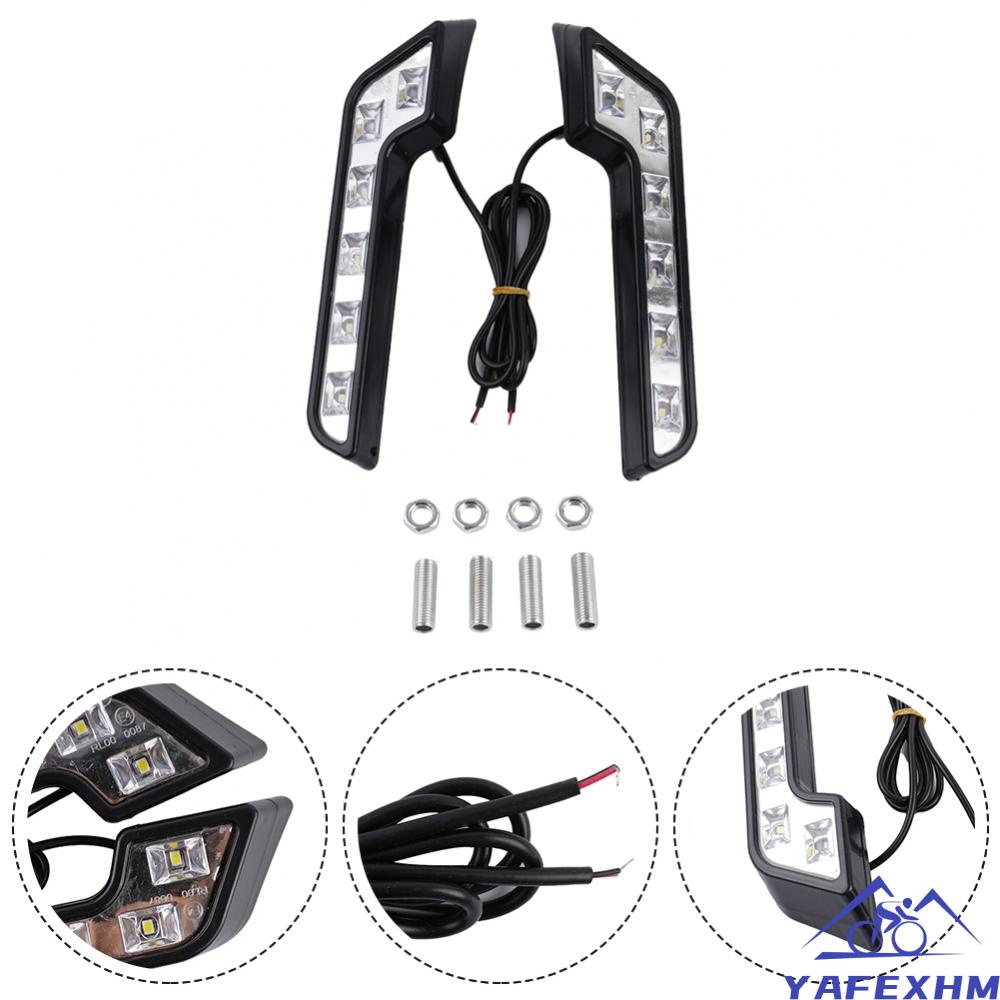 Set 2 Đèn LED Sương Mù 6 Bóng 12V Hình Chữ L Ánh Sáng Trắng Dành Cho Ô Tô