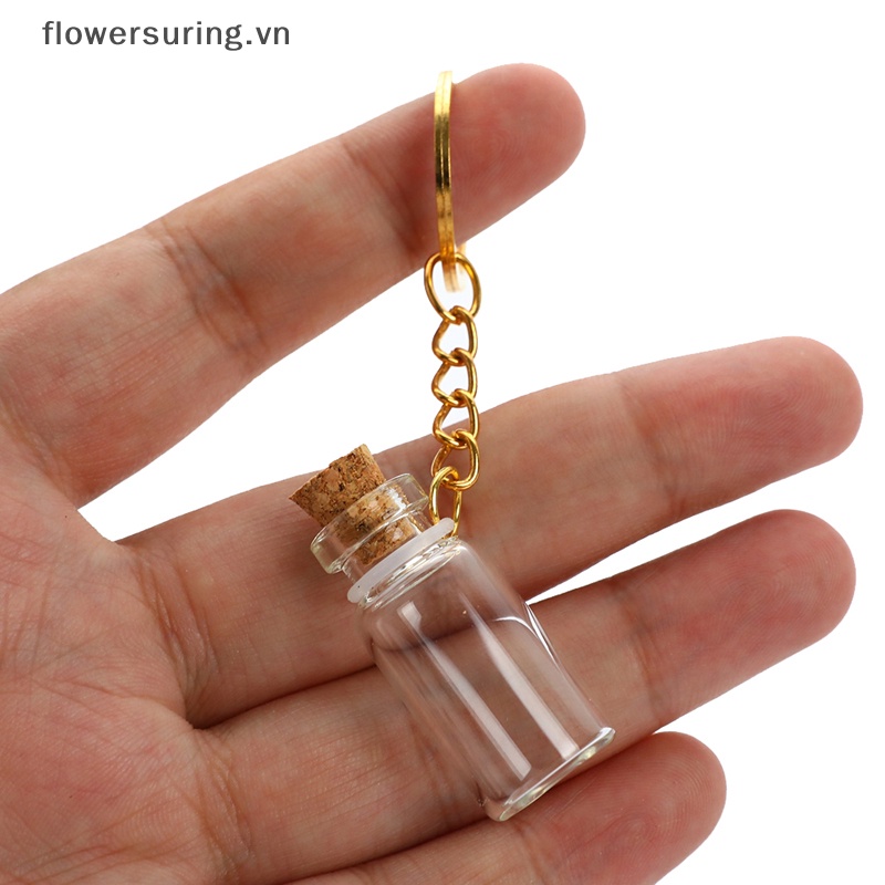 {FLO} Set 5 Lọ Thủy Tinh Mini Đựng Hoa Có Nút Bần Điều Ước