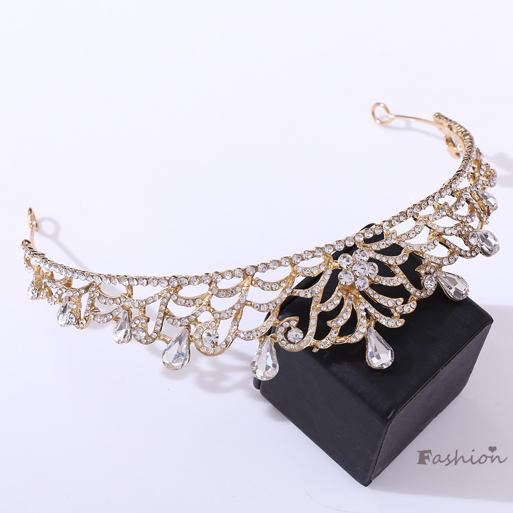 Vương Miện Hợp Kim Đính Kim Cương Giả Kiểu Dáng Đơn Giản Cho Cô Dâu