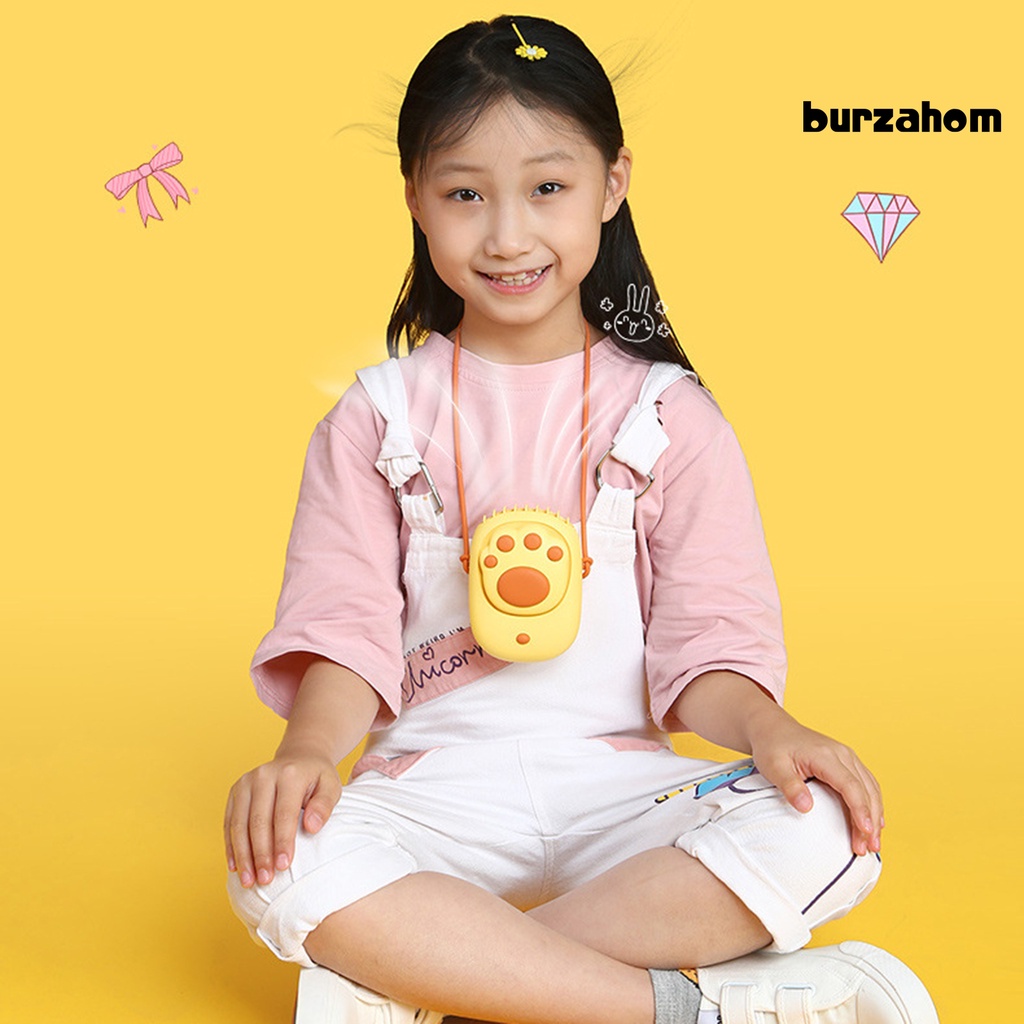 Quạt Đeo Cổ 3 Tốc Độ Gió Mini Hình Chân Mèo