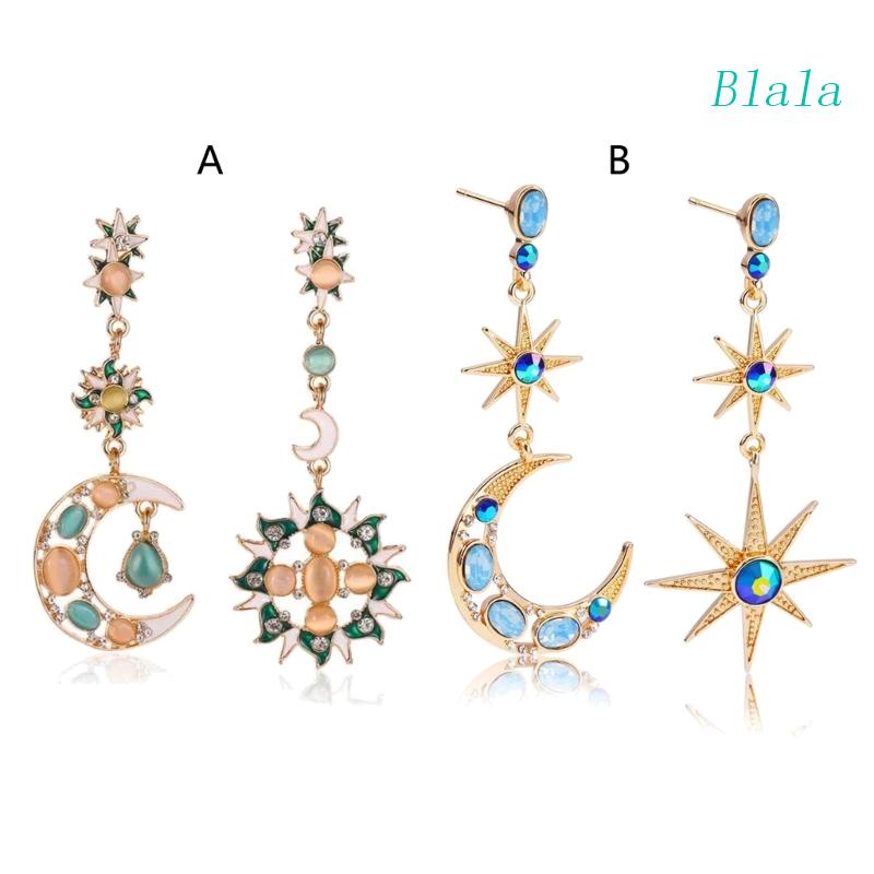 Đôi Khuyên Tai Dài Đính Đá Opal Thời Trang Cho Nữ