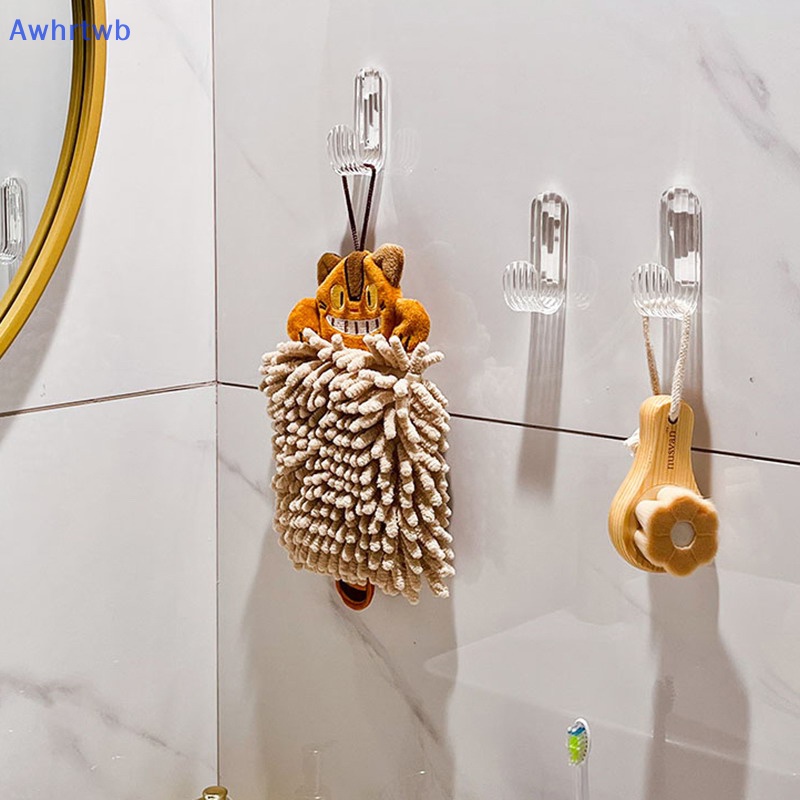 Set 4 Móc Treo Khăn Tắm Gắn Tường Trong Suốt Tiện Dụng Mới