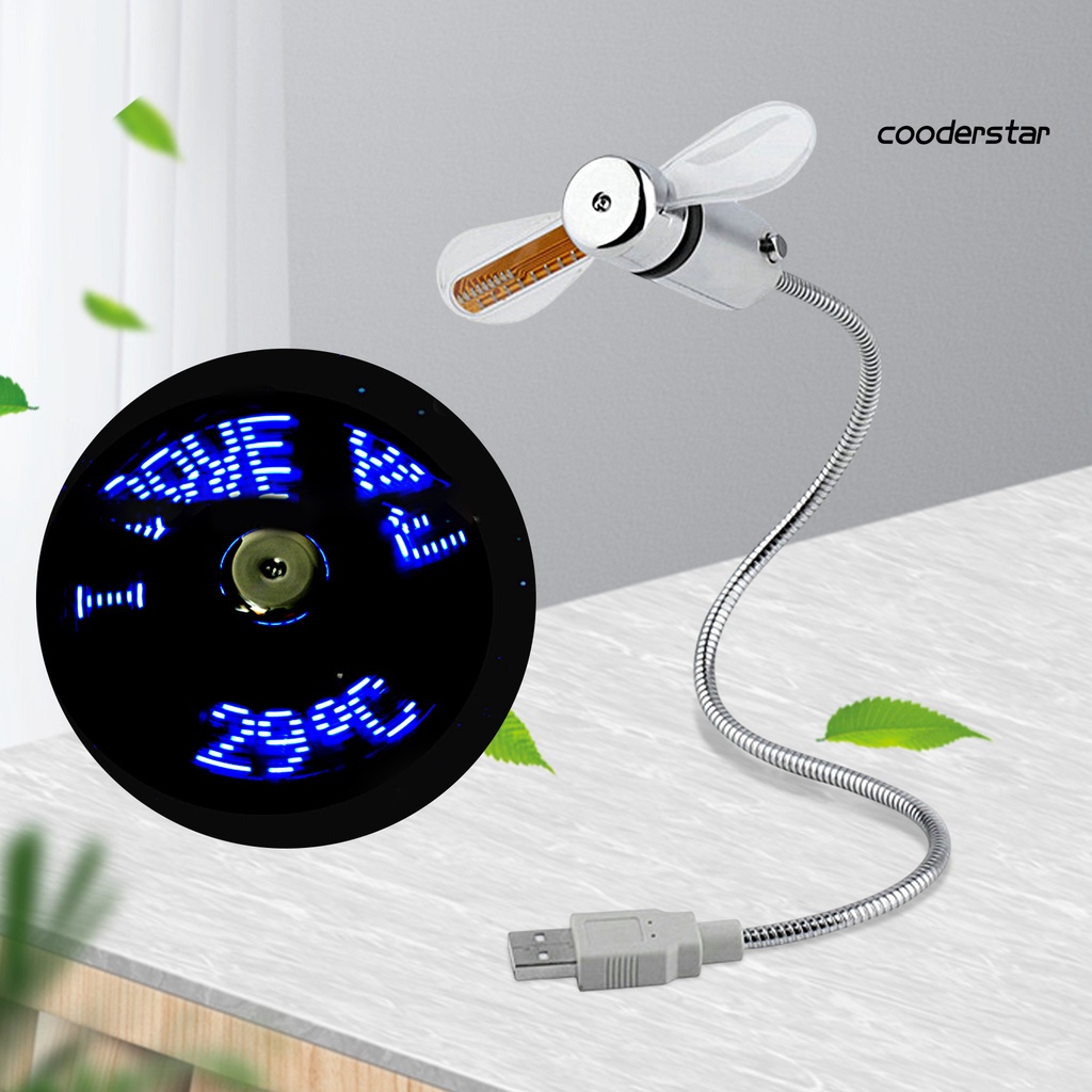 Quạt Điện Cầm Tay Có Đồng Hồ Dạ Quang Cổng USB Bằng ABS