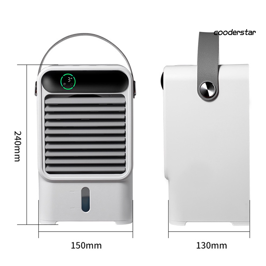 Quạt Điều Hòa Không Khí 1500mAh Bằng Nhựa Có Màn Hình Kỹ Thuật Số Tiện Dụng Cho Mùa Hè