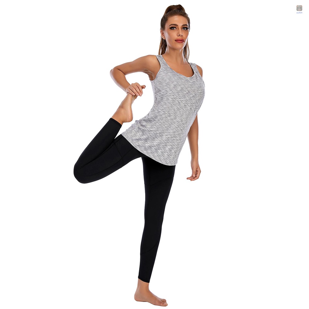 Áo Tank Top Sát Nách Cổ Tròn Dáng Rộng Thời Trang Tập Yoga / Chạy Bộ Cho Nữ