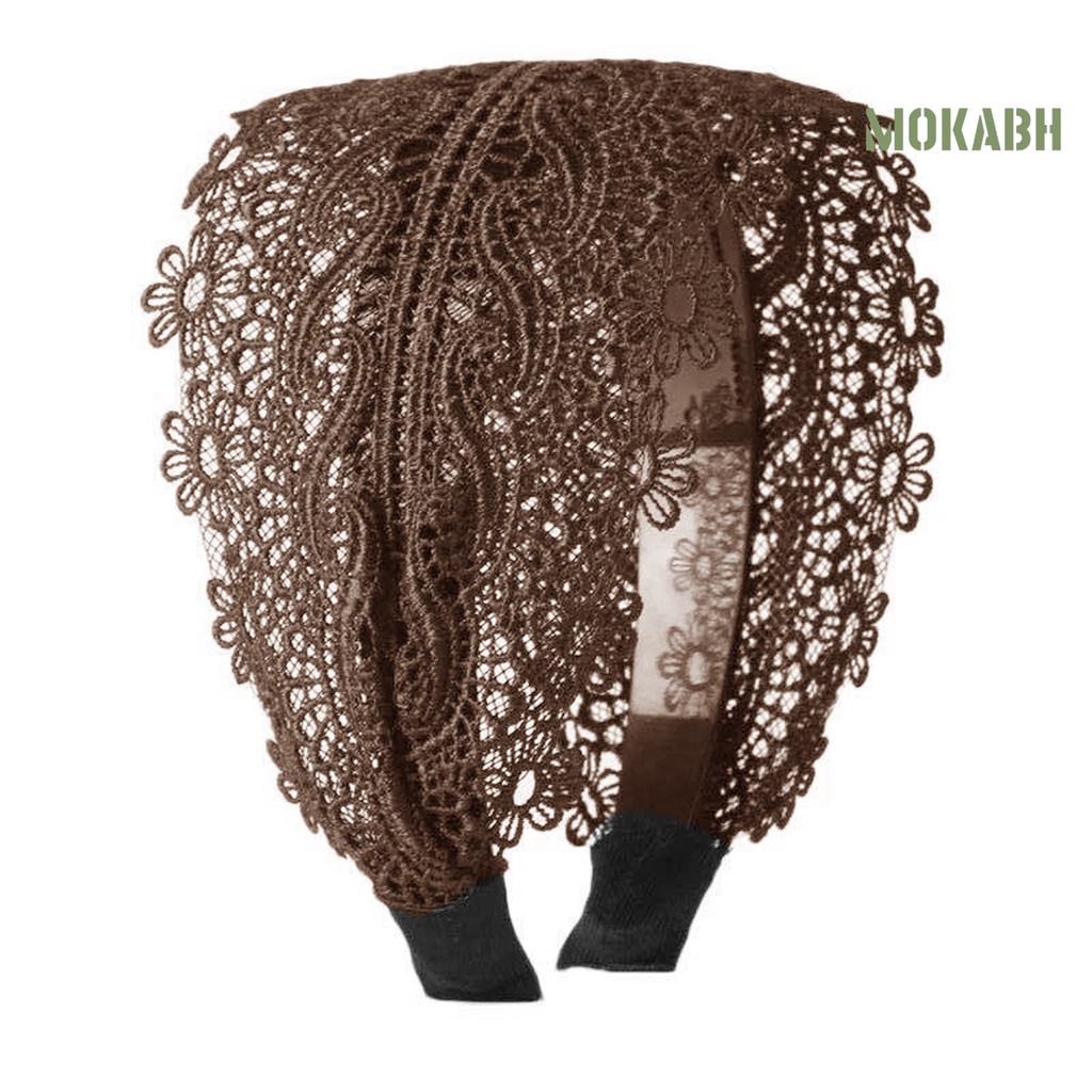 Băng Đô Cài Tóc Chống Trượt Phối Ren Thêu Họa Tiết Phong Cách Cổ Điển Thời Trang Cho Nữ