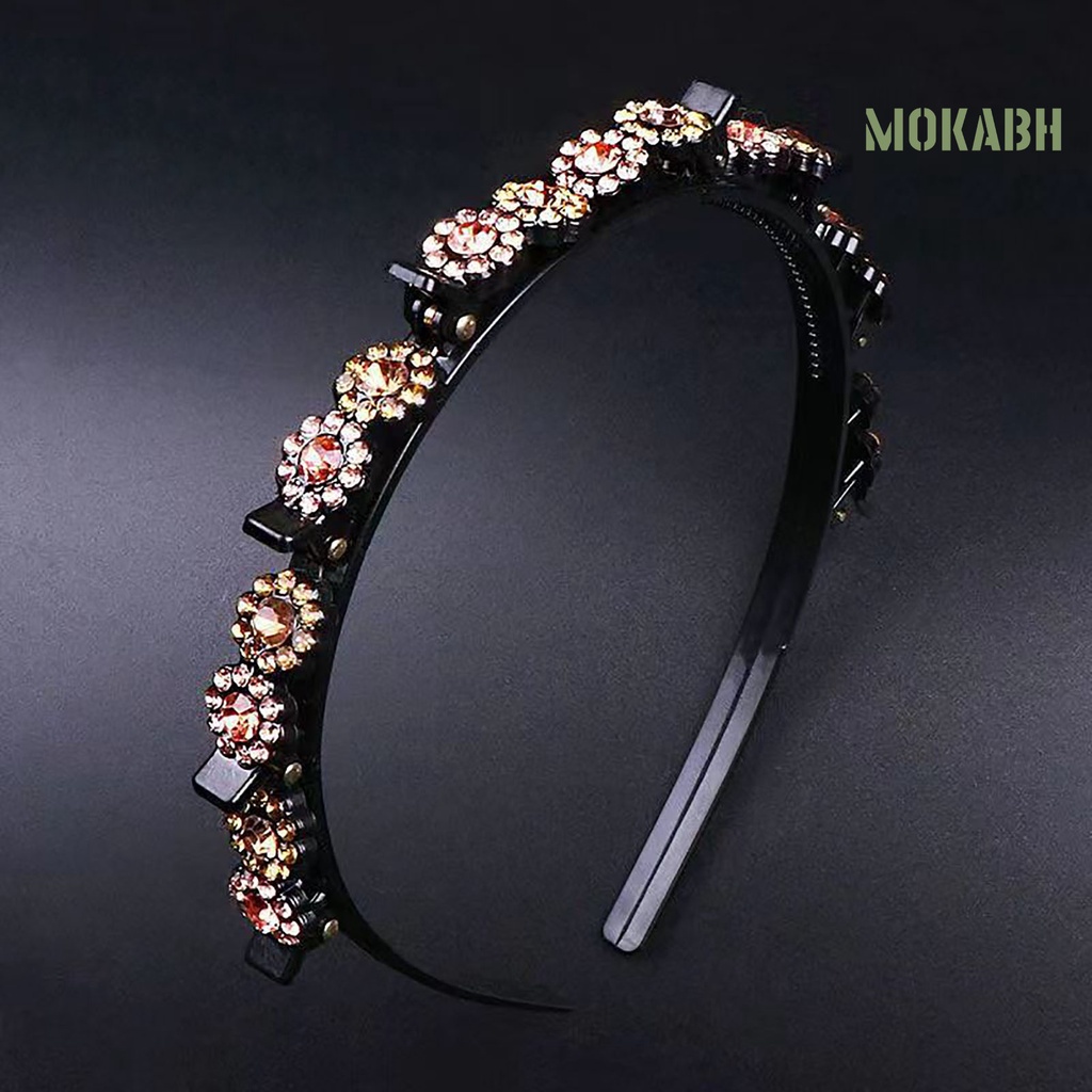 Băng Đô Cài Tóc Bằng Acrylic Đính Đá Lấp Lánh Dễ Thương Chống Trượt Thời Trang Cho Nữ