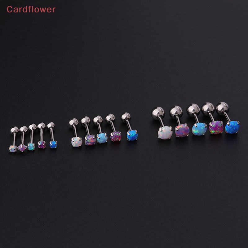 1 Khuyên Tai Dạng Xoắn Ốc Đính Đá Opal Nhiều Màu Mới