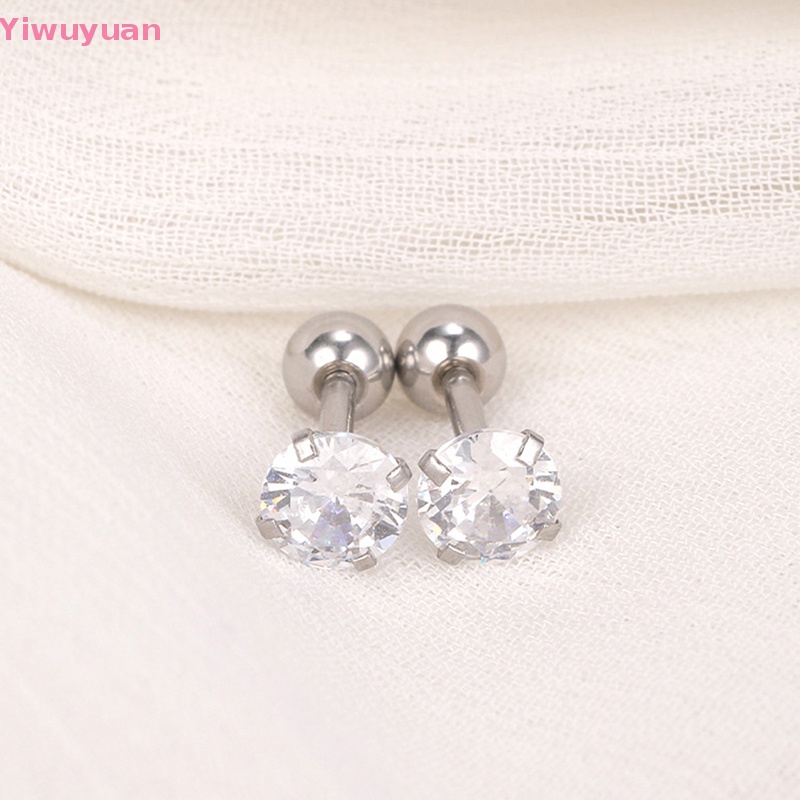 1 Đôi Khuyên Tai Xoắn Ốc 4mm Đính Đá Nhiều Màu Mới