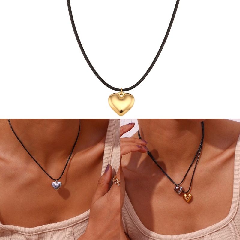 Dây Chuyền Choker Bằng Thép Không Gỉ Mặt Hình Trái Tim Nhỏ Cho Nữ