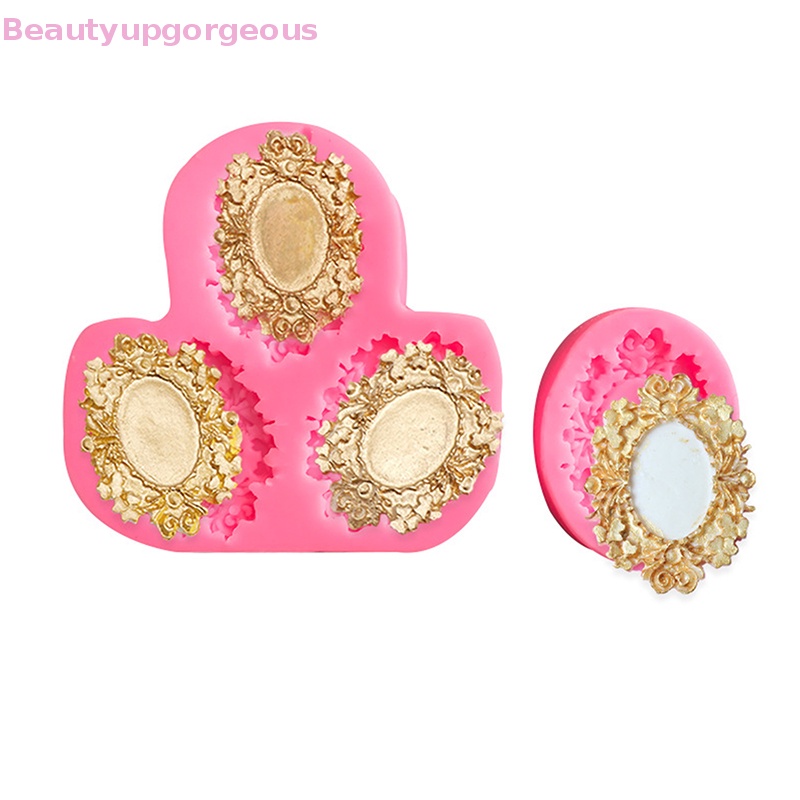 [Beautyupgorgeous] Khuôn Silicone Làm Khung Ảnh Cổ Điển Phù Hợp Cho Trang Trí Bánh Sô Cô La / Đất Sét Epoxy Polymer