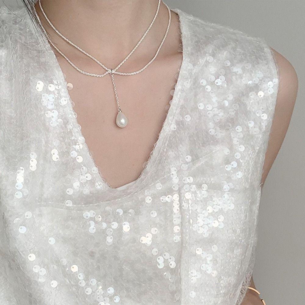 Dây Chuyền Mặt Đá Quý Thời Trang Hàn Quốc|Khuyên Tai Hai Lớp Phong Cách Vintage Tinh Tế Cá Tính