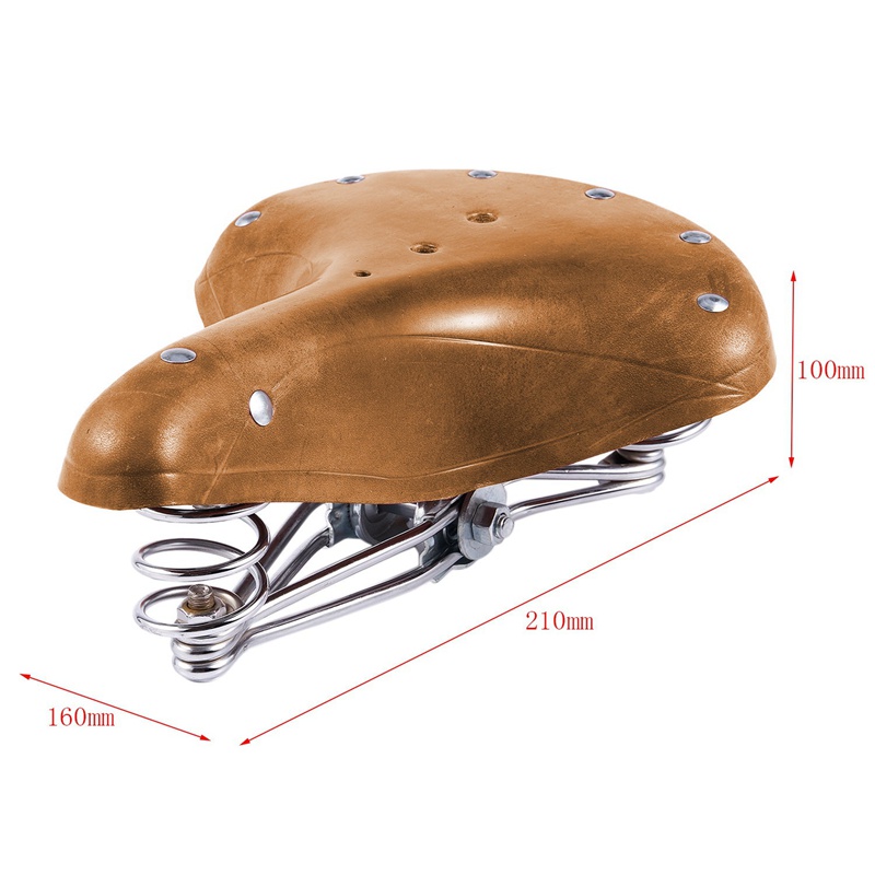 Yên Xe Đạp Leo Núi Bằng Da Mềm Mại Màu Nâu Phong Cách Vintage