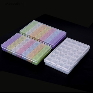 Hộp nhựa trong suốt 28 ngăn đựng hạt đá trang trí móng tay