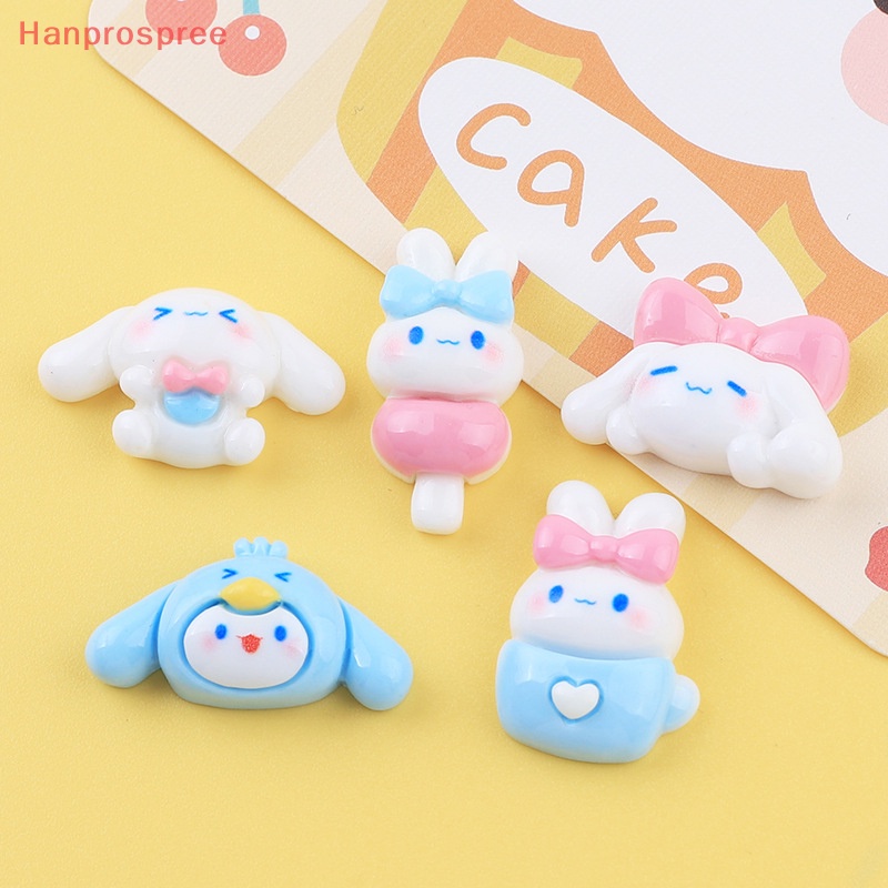 Set 10 Phụ Kiện Kẹp Tóc / Điện Thoại Hình Chú Chó Trắng Lấp Lánh DIY