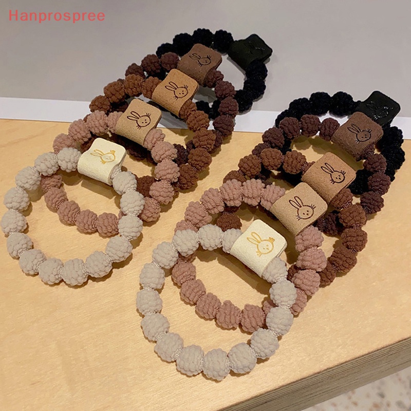 Bộ 5 Dây Buộc Tóc Cao Su Co Giãn Hình Thỏ Phong Cách Hàn Quốc Đơn Giản Cho Nữ