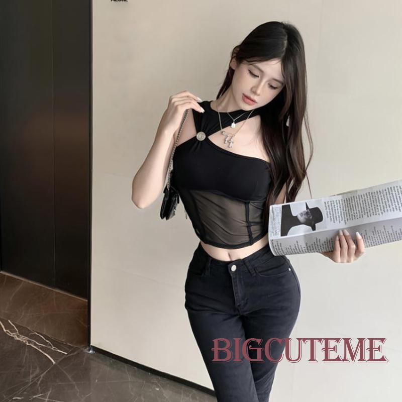 Áo Croptop Sát Nách Màu Trơn Dáng Ôm Thời Trang Mùa Hè Quyến Rũ Cho Nữ