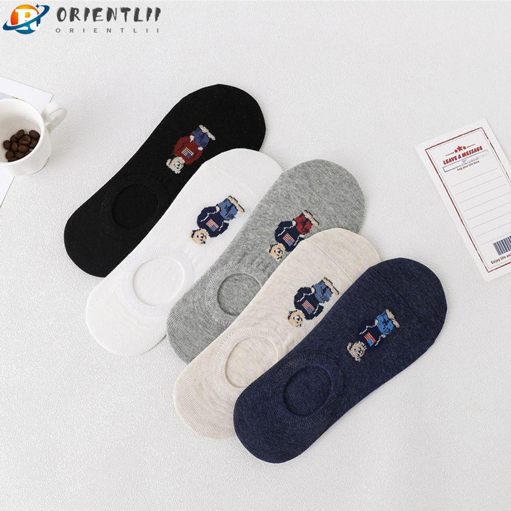 Bộ 5 Đôi Vớ Thuyền Cotton Nhẹ In Họa Tiết Hoạt Hình Cho Nam Và Nữ