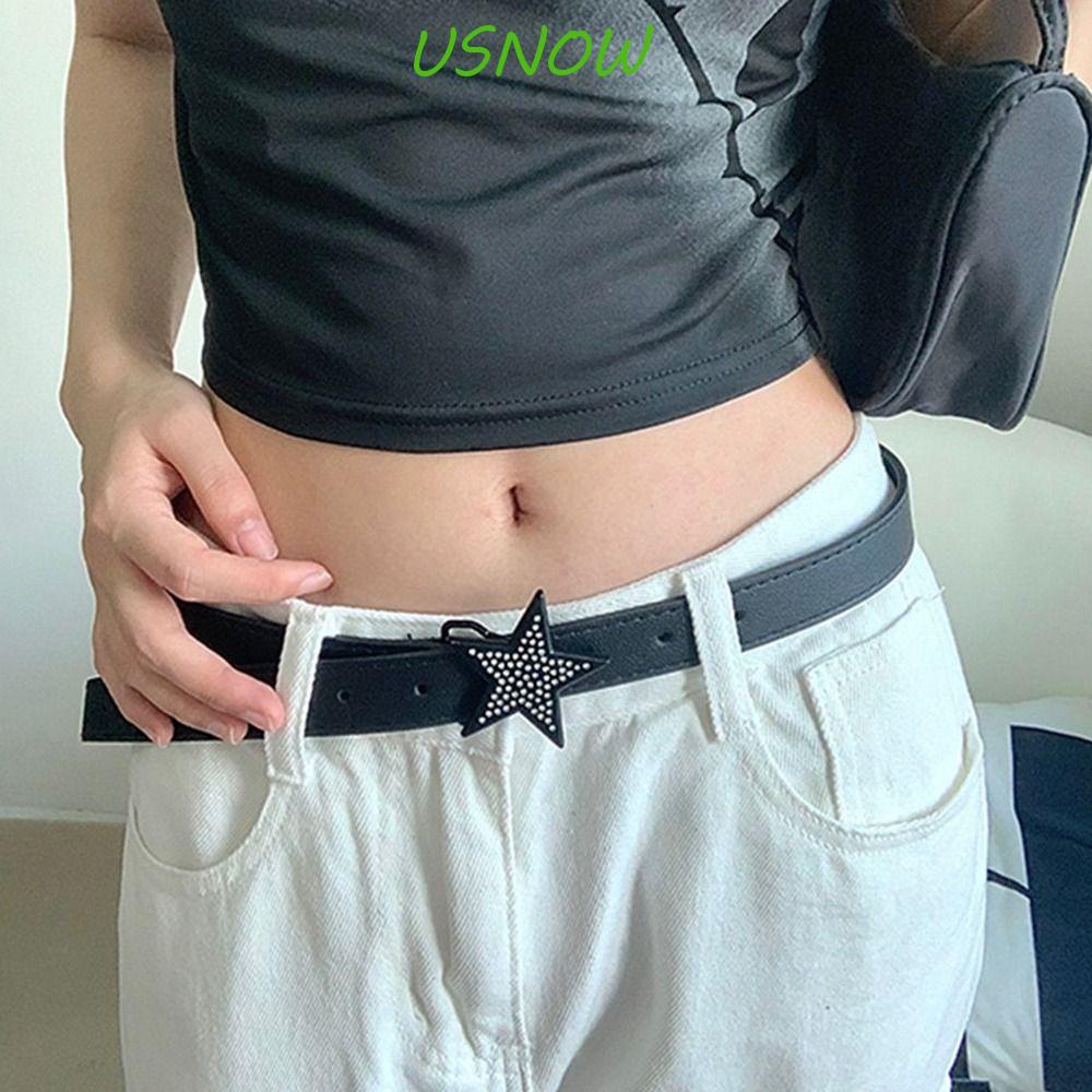 Thắt Lưng Da PU Phối Khóa Hình Ngôi Sao Bằng Hợp Kim Phong Cách Cổ Điển Thời Trang Cho Nữ