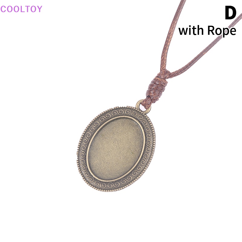 Cooltoy Đế Trống Hình Oval 18 * 25mm Làm Mặt Dây Chuyền DIY Kèm Dây Đeo Cổ Điển