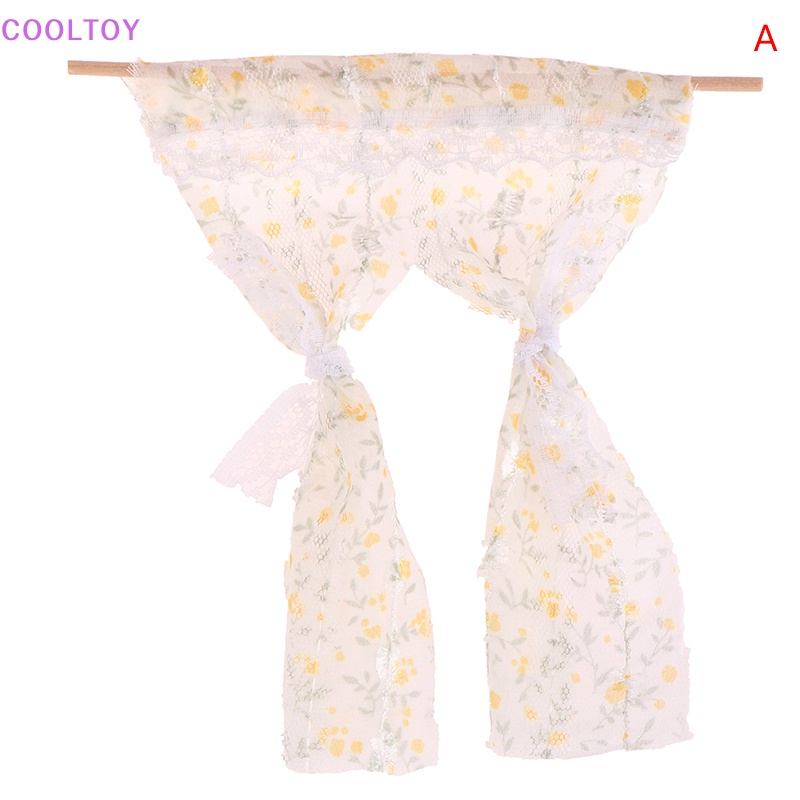 1 Mô Hình Rèm Cửa Ren Hoa Cúc Tỷ Lệ 1: 12 Dùng Trang Trí Nhà Búp Bê