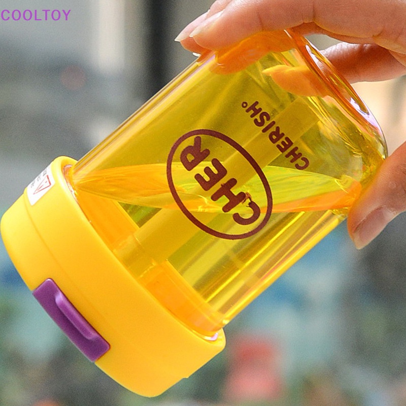 Bình Nước Nhựa Mini 300ml Kèm Ống Hút Di Động Dễ Thương Có Thể Tái Sử Dụng