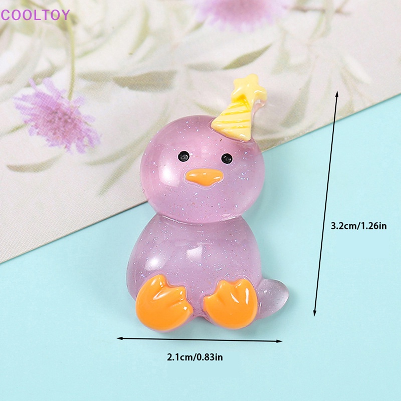 Bộ 2 Tượng Gà Mini Bằng Nhựa Resin Phát Quang Dễ Thương Trang Trí DIY