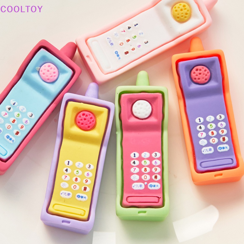 Bộ 2 Mô Hình Điện Thoại Di Động Kiểu Retro Dùng Trang Trí Nhà Búp Bê