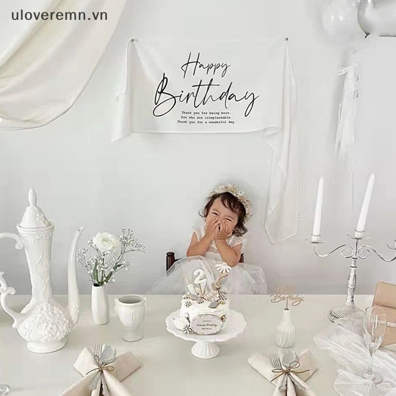 Thảm Treo Tường Trang Trí In Chữ Happy Birthday Xinh Xắn