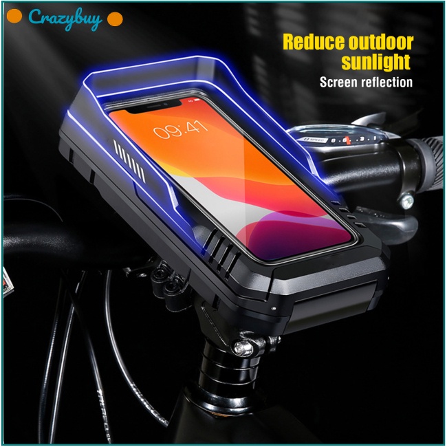 Cr Túi Đựng Điện Thoại 4.7-6.7 Inch Gắn Tay Lái Xe Đạp Chống Thấm Nước Có Thể Chạm Màn Hình Cảm Ứ