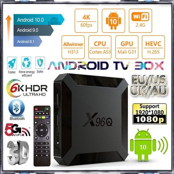 ✨FREESHIP✨ Android TV box X96Q 4K Android:10. Đã cài sãn xem truyền hình YouTube VV - Tặng dây HDMI