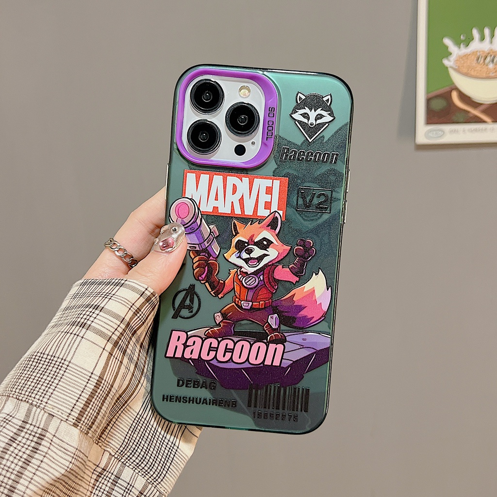 Ốp Điện Thoại tpu Dẻo Trong Suốt Họa Tiết Hoạt Hình Tên Lửa Raccoon Hai Mặt Cho iPhone 11 13 12 14 Pro Max