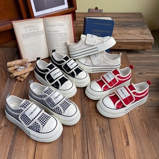 Giày thể thao canvas màu trắng đen thời trang cho nữ