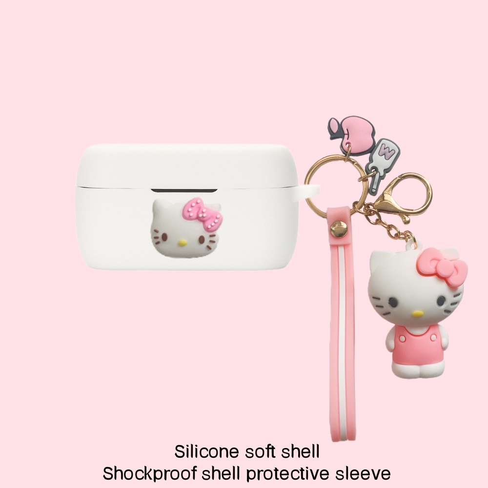 For JBL Tune 115 120 125 215 TWS Earphone Silicone Case Earbuds Cute Bear Soft Protective Headphone Cover Headset Skin with Pendant